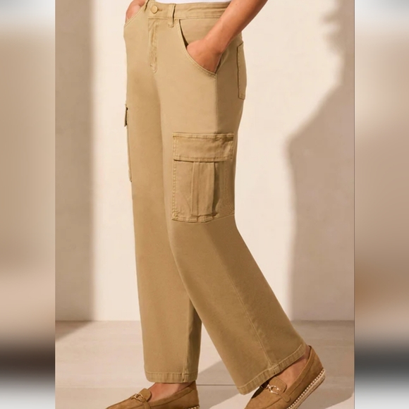 Tribal Pants - TRIBAL JEANS Brooke Wide-Leg Cargo Pants Caramel‎ Size 12